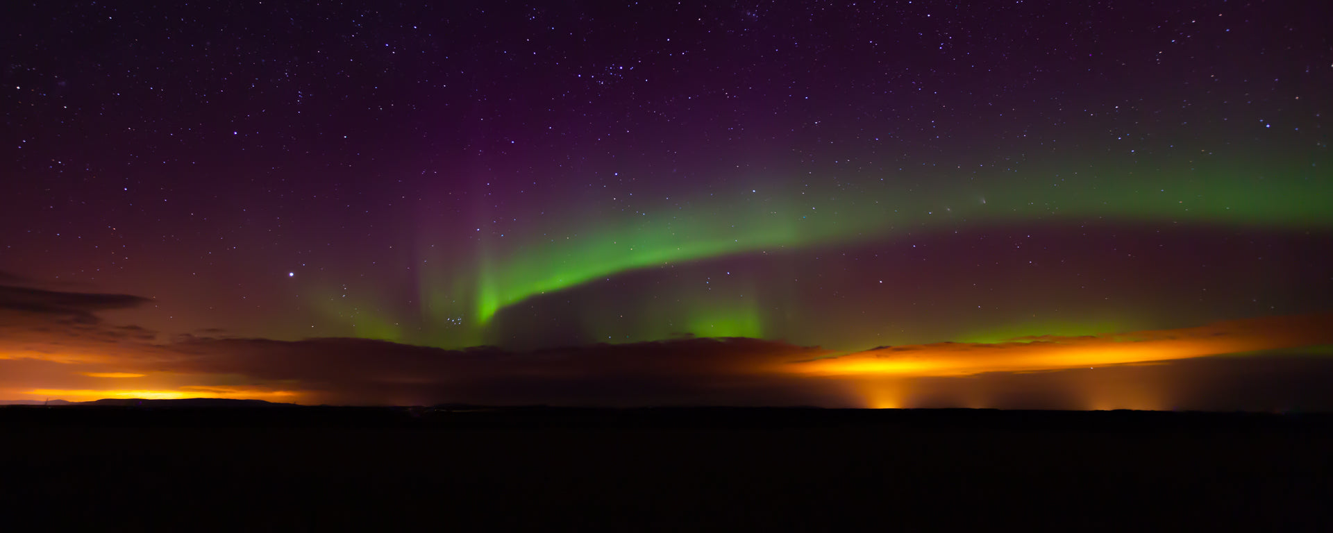 Northern Lights Over Reykjavik